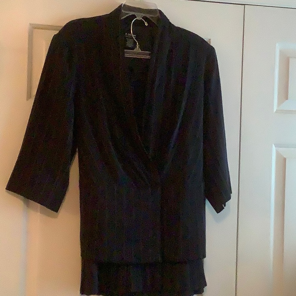 Navy Pinstripe Skirt Suit